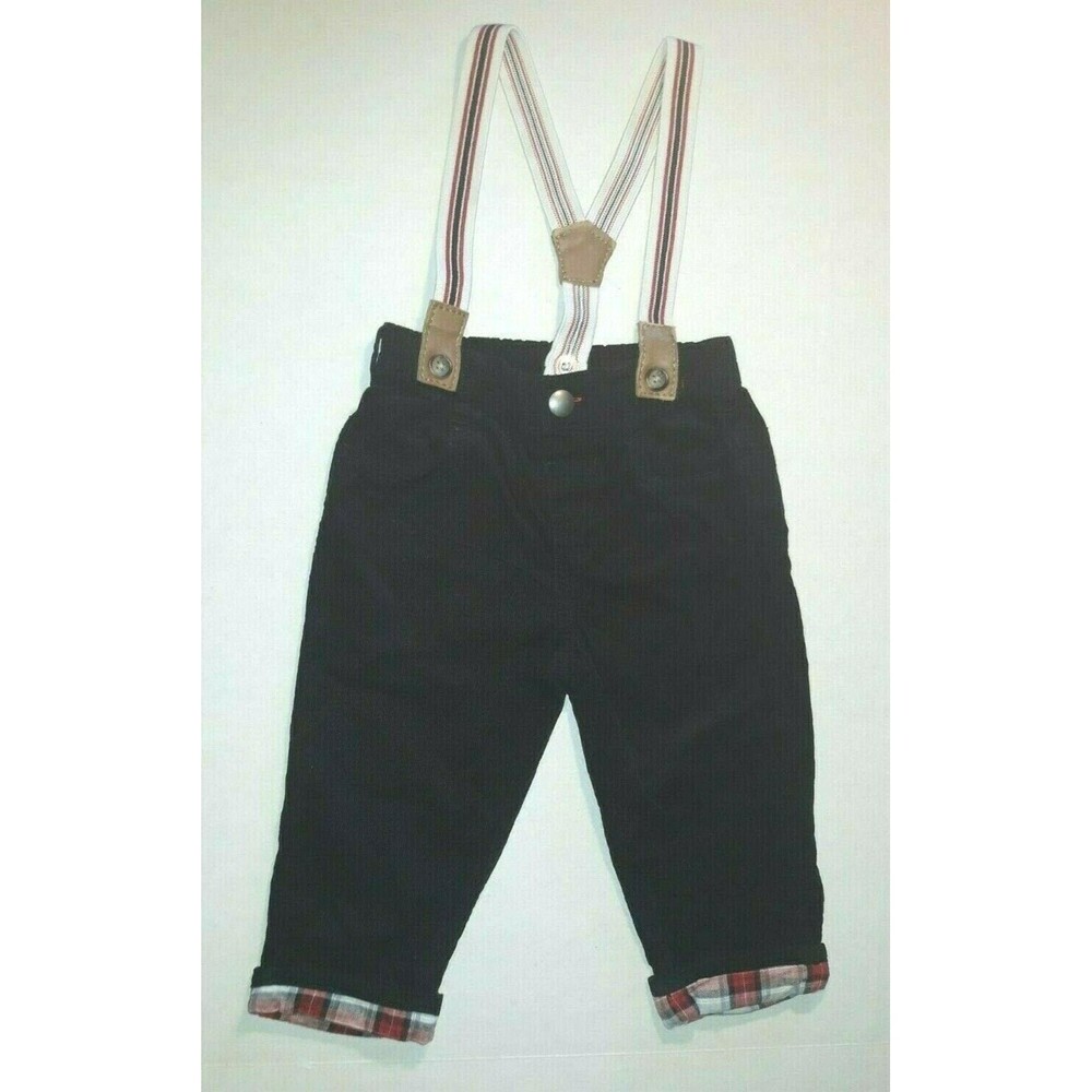 The Childrens Place Black Corduroy Overall Pants